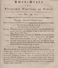 Amts-Blatt der Königlichen Regierung zu Danzig, 28. August 1823, Nr. 35