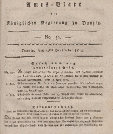 Amts-Blatt der Königlichen Regierung zu Danzig, 25. September 1823, Nr. 39