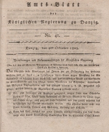 Amts-Blatt der Königlichen Regierung zu Danzig, 9. Oktober 1823, Nr. 41