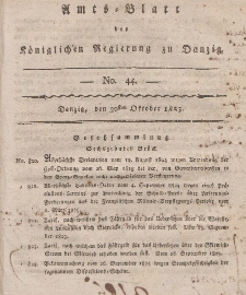 Amts-Blatt der Königlichen Regierung zu Danzig, 30. Oktober 1823, Nr. 44