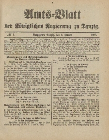 Amts-Blatt der Königlichen Regierung zu Danzig, 3.Januar 1903, Nr. 1