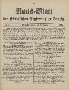 Amts-Blatt der Königlichen Regierung zu Danzig, 17.Januar 1903, Nr. 3