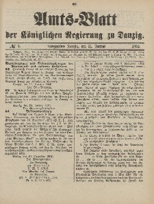 Amts-Blatt der Königlichen Regierung zu Danzig, 31.Januar 1903, Nr. 5