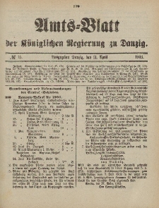 Amts-Blatt der Königlichen Regierung zu Danzig, 11. April 1903, Nr. 15