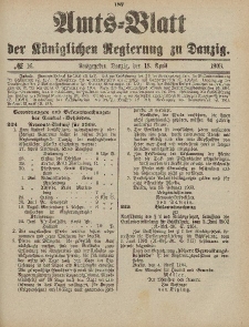 Amts-Blatt der Königlichen Regierung zu Danzig, 18. April 1903, Nr. 16