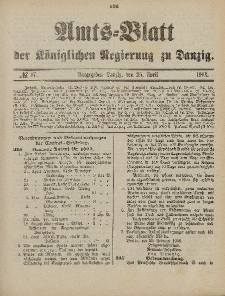 Amts-Blatt der Königlichen Regierung zu Danzig, 25. April 1903, Nr. 17