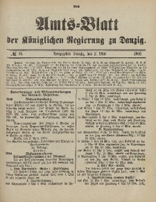 Amts-Blatt der Königlichen Regierung zu Danzig, 2. Mai 1903, Nr. 18