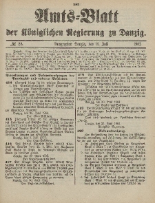 Amts-Blatt der Königlichen Regierung zu Danzig, 11. Juli 1903, Nr. 28