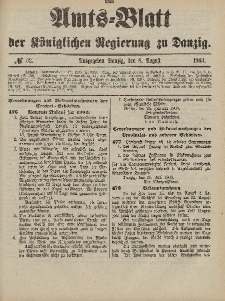 Amts-Blatt der Königlichen Regierung zu Danzig, 8. August 1903, Nr. 32