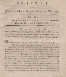 Amts-Blatt der Königlichen Regierung zu Danzig, 5. Dezember 1816, Nr. 23