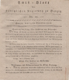 Amts-Blatt der Königlichen Regierung zu Danzig, 19. Dezember 1816, Nr. 25