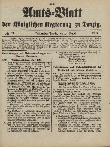 Amts-Blatt der Königlichen Regierung zu Danzig, 15. August 1903, Nr. 33