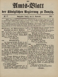 Amts-Blatt der Königlichen Regierung zu Danzig, 12. September 1903, Nr. 37