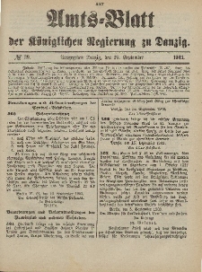 Amts-Blatt der Königlichen Regierung zu Danzig, 26. September 1903, Nr. 39