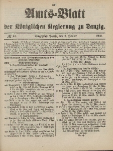 Amts-Blatt der Königlichen Regierung zu Danzig, 3. Oktober 1903, Nr. 40