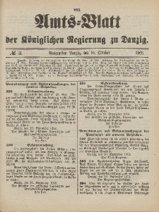 Amts-Blatt der Königlichen Regierung zu Danzig, 10. Oktober 1903, Nr. 41