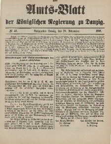 Amts-Blatt der Königlichen Regierung zu Danzig, 28. November 1903, Nr. 48