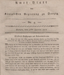 Amts-Blatt der Königlichen Regierung zu Danzig, 27. Januar 1820, Nr. 4