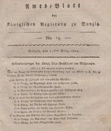 Amts-Blatt der Königlichen Regierung zu Danzig, 30. März 1820, Nr. 13