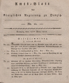 Amts-Blatt der Königlichen Regierung zu Danzig, 18. Mai 1820, Nr. 20