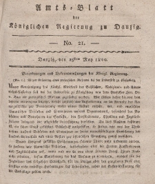 Amts-Blatt der Königlichen Regierung zu Danzig, 25. Mai 1820, Nr. 21