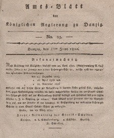 Amts-Blatt der Königlichen Regierung zu Danzig, 8. Juni 1820, Nr. 23