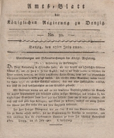 Amts-Blatt der Königlichen Regierung zu Danzig, 27. Juli 1820, Nr. 30