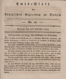 Amts-Blatt der Königlichen Regierung zu Danzig, 5. Oktober 1820, Nr. 40