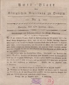 Amts-Blatt der Königlichen Regierung zu Danzig, 18. Januar 1821, Nr. 3
