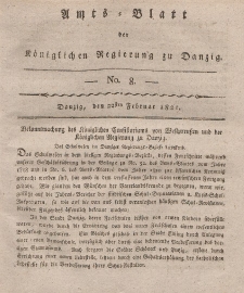 Amts-Blatt der Königlichen Regierung zu Danzig, 22. Februar 1821, Nr. 8