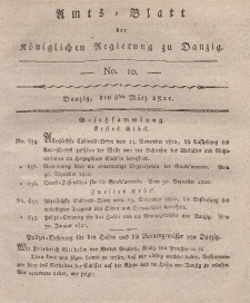 Amts-Blatt der Königlichen Regierung zu Danzig, 8. März 1821, Nr. 10
