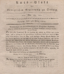 Amts-Blatt der Königlichen Regierung zu Danzig, 15. März 1821, Nr. 11