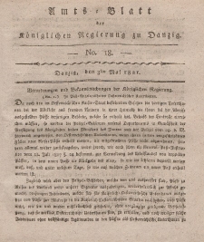 Amts-Blatt der Königlichen Regierung zu Danzig, 3. Mai 1821, Nr. 18