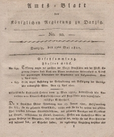 Amts-Blatt der Königlichen Regierung zu Danzig, 17. Mai 1821, Nr. 20