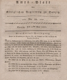Amts-Blatt der Königlichen Regierung zu Danzig, 31. Mai 1821, Nr. 22