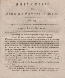 Amts-Blatt der Königlichen Regierung zu Danzig, 7. Juni 1821, Nr. 23