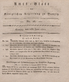 Amts-Blatt der Königlichen Regierung zu Danzig, 28. Juni 1821, Nr. 26