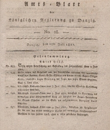 Amts-Blatt der Königlichen Regierung zu Danzig, 12. Juli 1821, Nr. 28