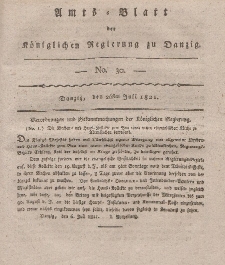 Amts-Blatt der Königlichen Regierung zu Danzig, 26. Juli 1821, Nr. 30