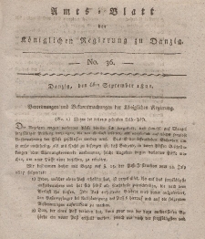 Amts-Blatt der Königlichen Regierung zu Danzig, 06. September 1821, Nr. 36