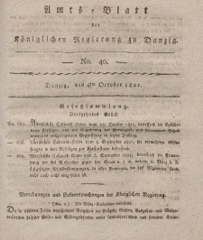 Amts-Blatt der Königlichen Regierung zu Danzig, 4. Oktober 1821, Nr. 40