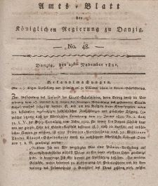 Amts-Blatt der Königlichen Regierung zu Danzig, 29. November 1821, Nr. 48