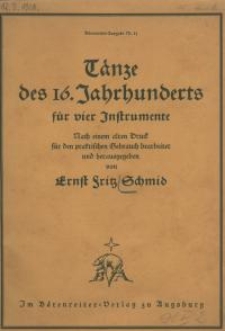 Tänze des 16. Jahrhunderts für vier Instrumente