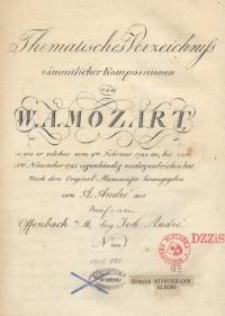 Thematisches Verzeichnis sämtlicher Kompositionen von Mozart