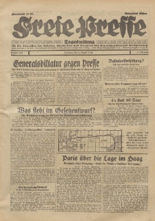 Freie Presse, Nr. 193 Dienstag 20. August 1929 5. Jahrgang