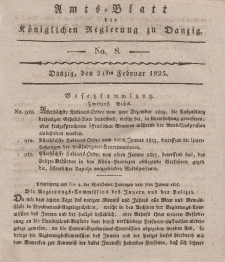 Amts-Blatt der Königlichen Regierung zu Danzig, 24. Februar 1825, Nr. 8