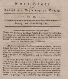 Amts-Blatt der Königlichen Regierung zu Danzig, 10. März 1825, Nr. 10
