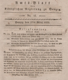 Amts-Blatt der Königlichen Regierung zu Danzig, 17. März 1825, Nr. 11