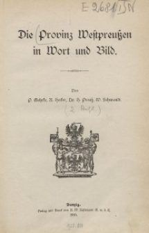 Die Provinz Westpreußen in Wort und Bild
