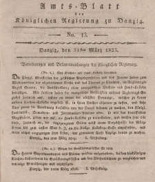 Amts-Blatt der Königlichen Regierung zu Danzig, 31. März 1825, Nr. 13